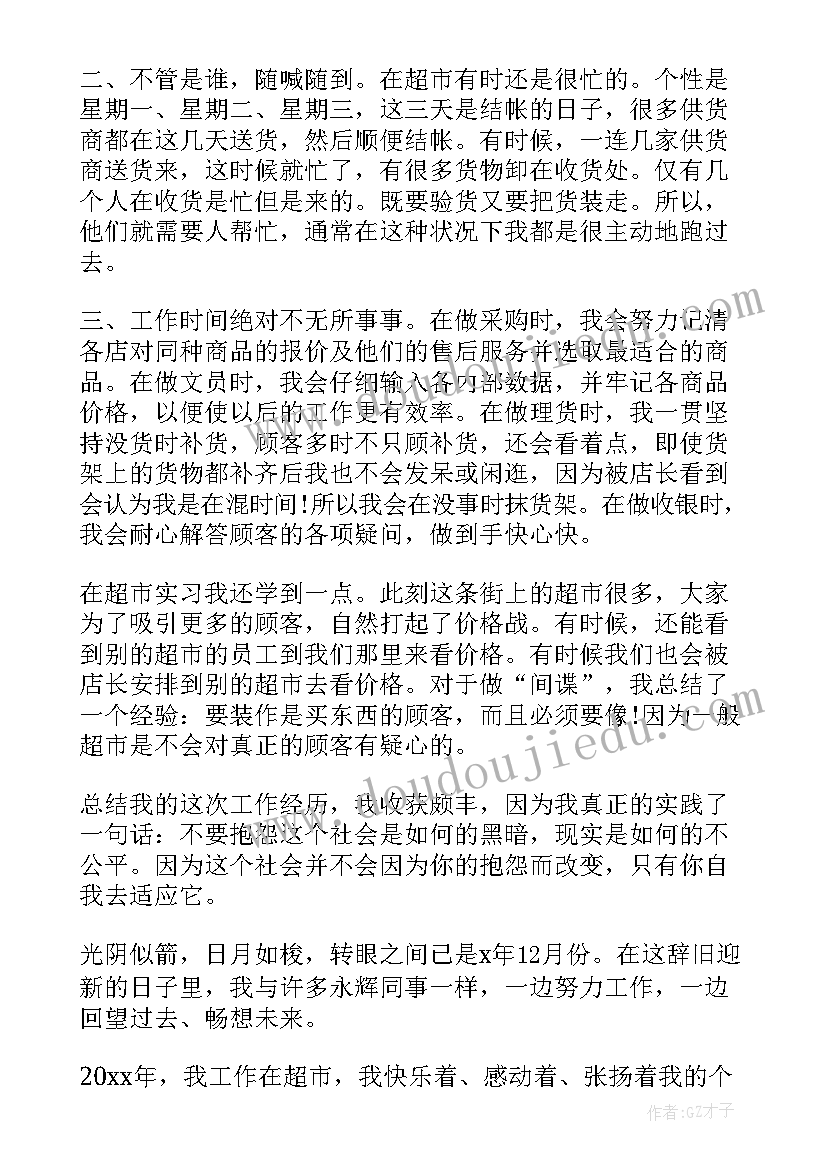 2023年超市营业员年终工作总结以及工作计划(优秀5篇)