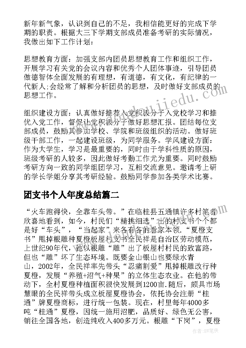 2023年团支书个人年度总结 团支书的个人工作总结(大全5篇)