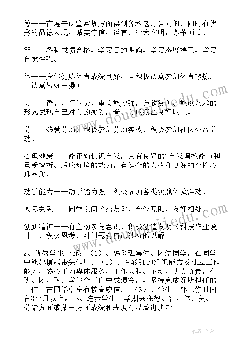 2023年小学学生评优方案 小学评优学生方案(优质5篇)