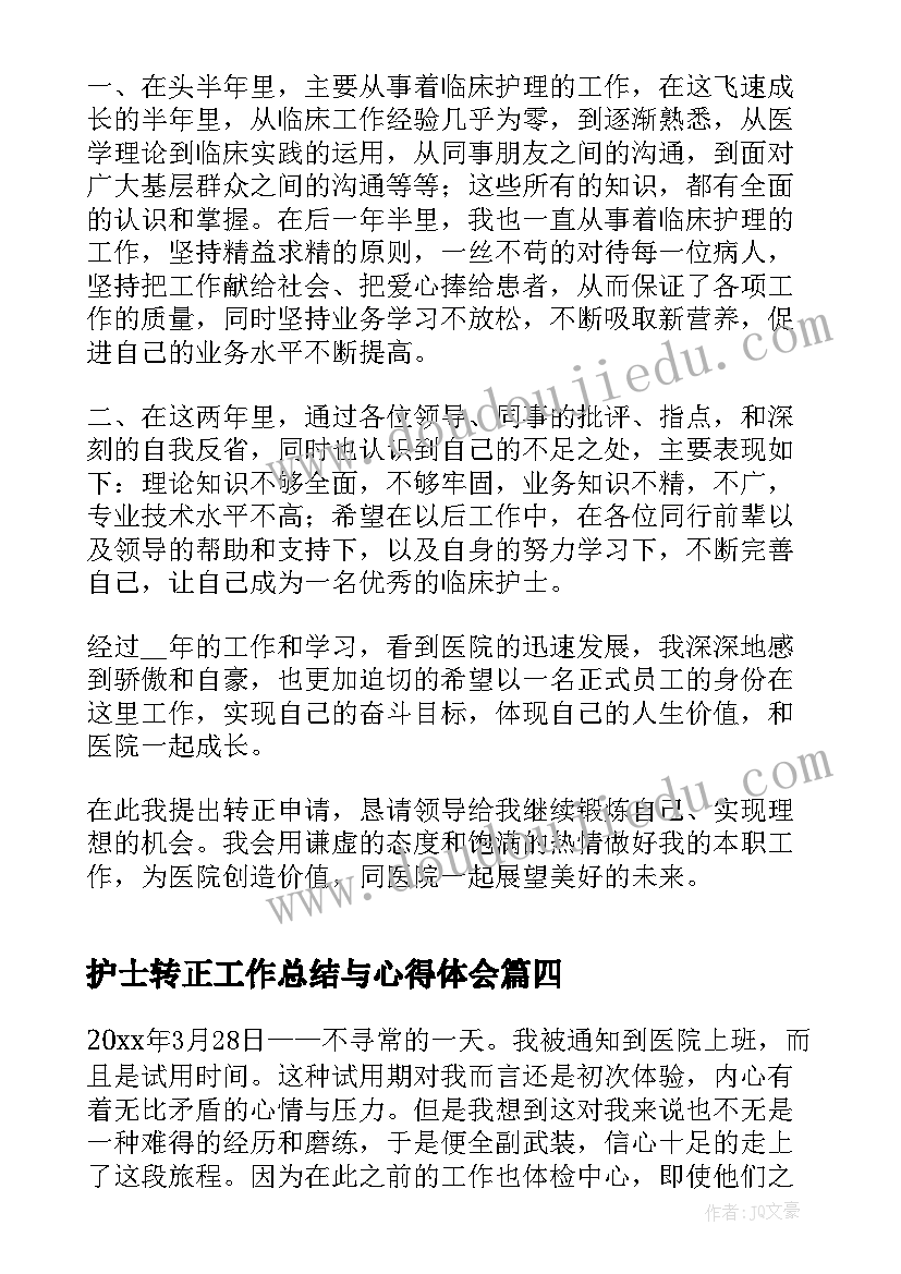 护士转正工作总结与心得体会(模板10篇)