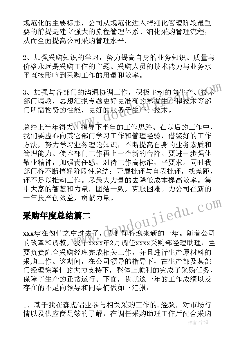 采购年度总结(优质8篇)