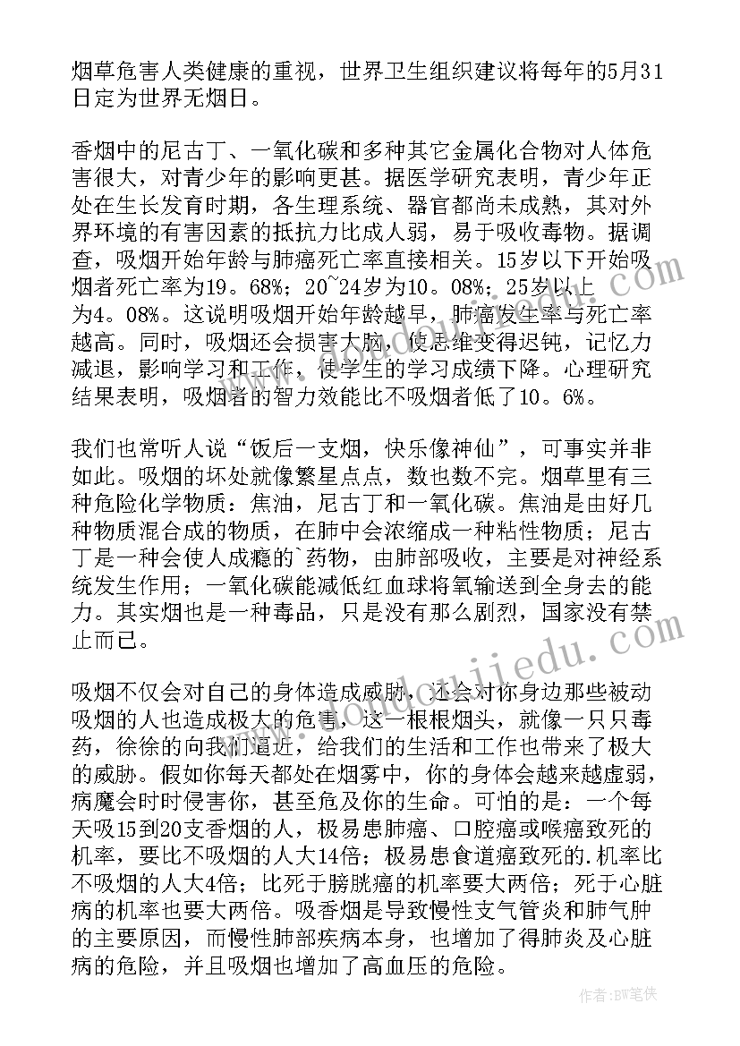 2023年禁烟演讲稿(大全7篇)