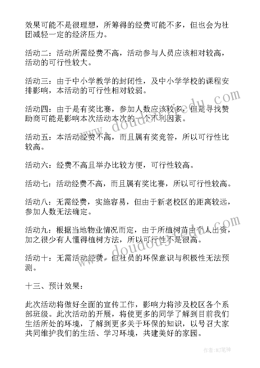 最新大学生环保活动策划方案 大学生环保活动策划(优质5篇)