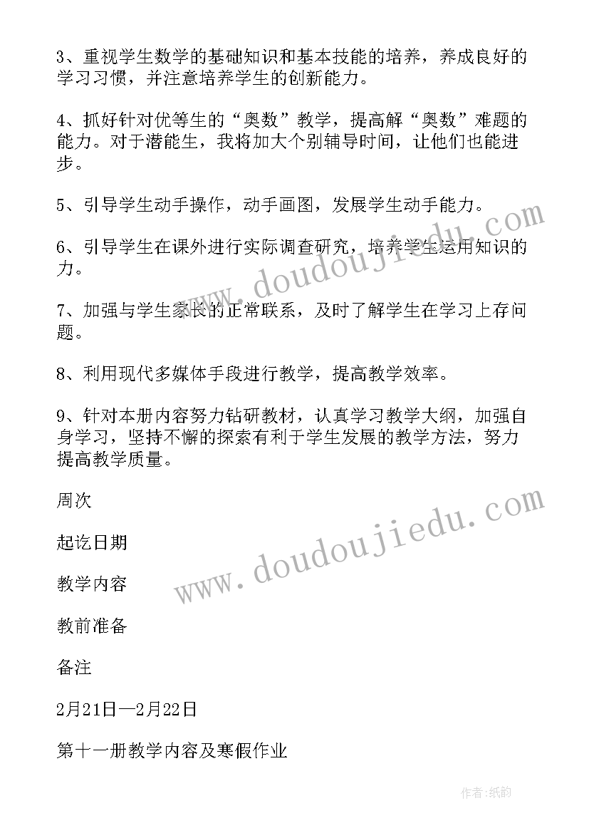 2023年小学数学老师教学计划(精选5篇)