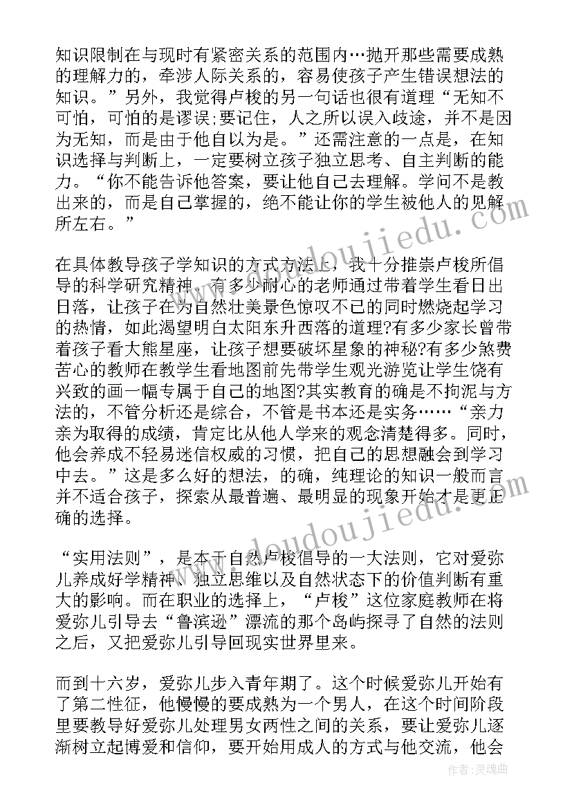 最新爱弥儿读书报告 爱弥儿读后感(汇总7篇)