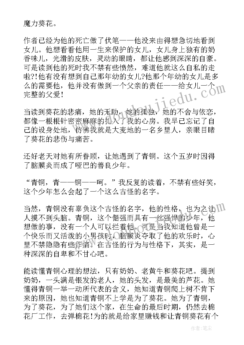 青铜葵花阅读心得(实用9篇)