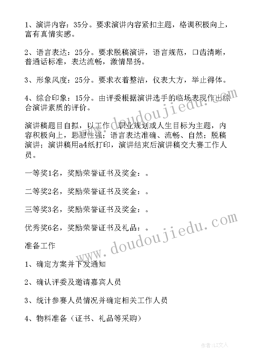 最新心理演讲比赛活动策划方案 演讲比赛活动策划方案(通用10篇)