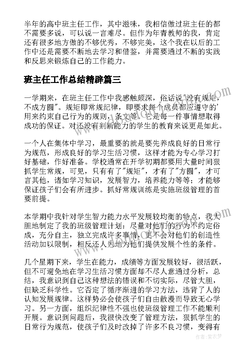 2023年班主任工作总结精辟 班主任工作总结(汇总9篇)