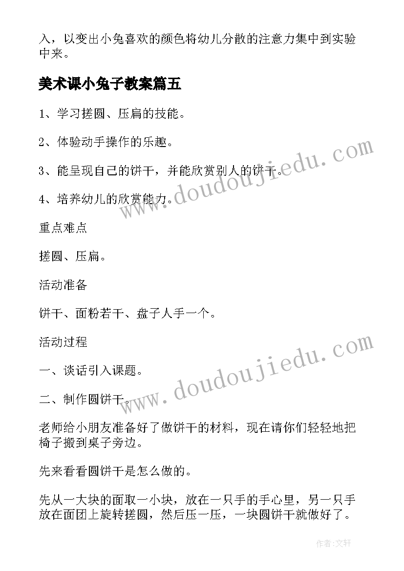 美术课小兔子教案 小班如厕心得体会(汇总6篇)