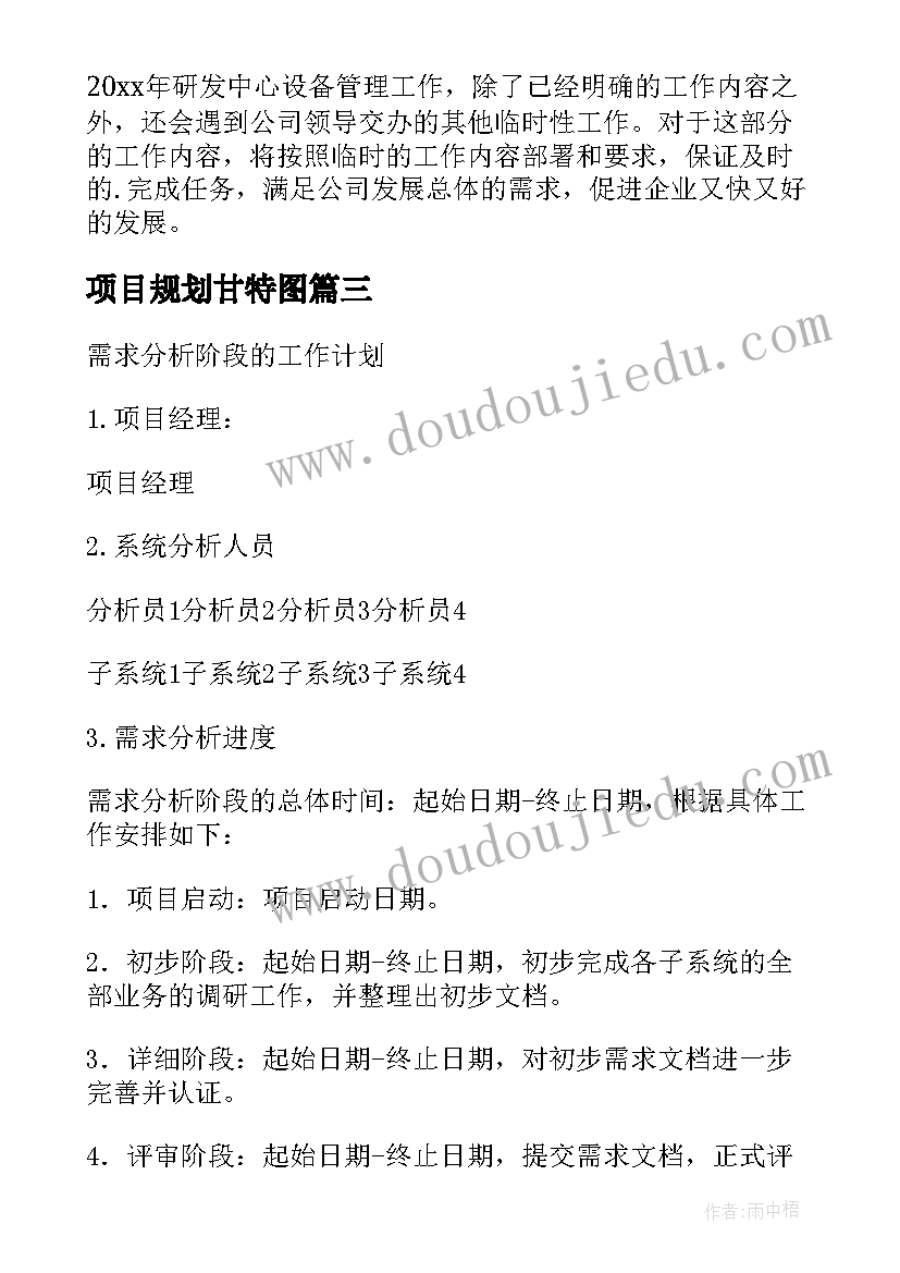 2023年项目规划甘特图 项目工作计划(实用5篇)