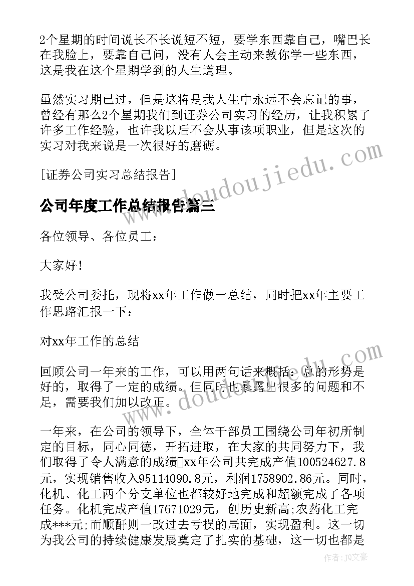 2023年公司年度工作总结报告(优质5篇)