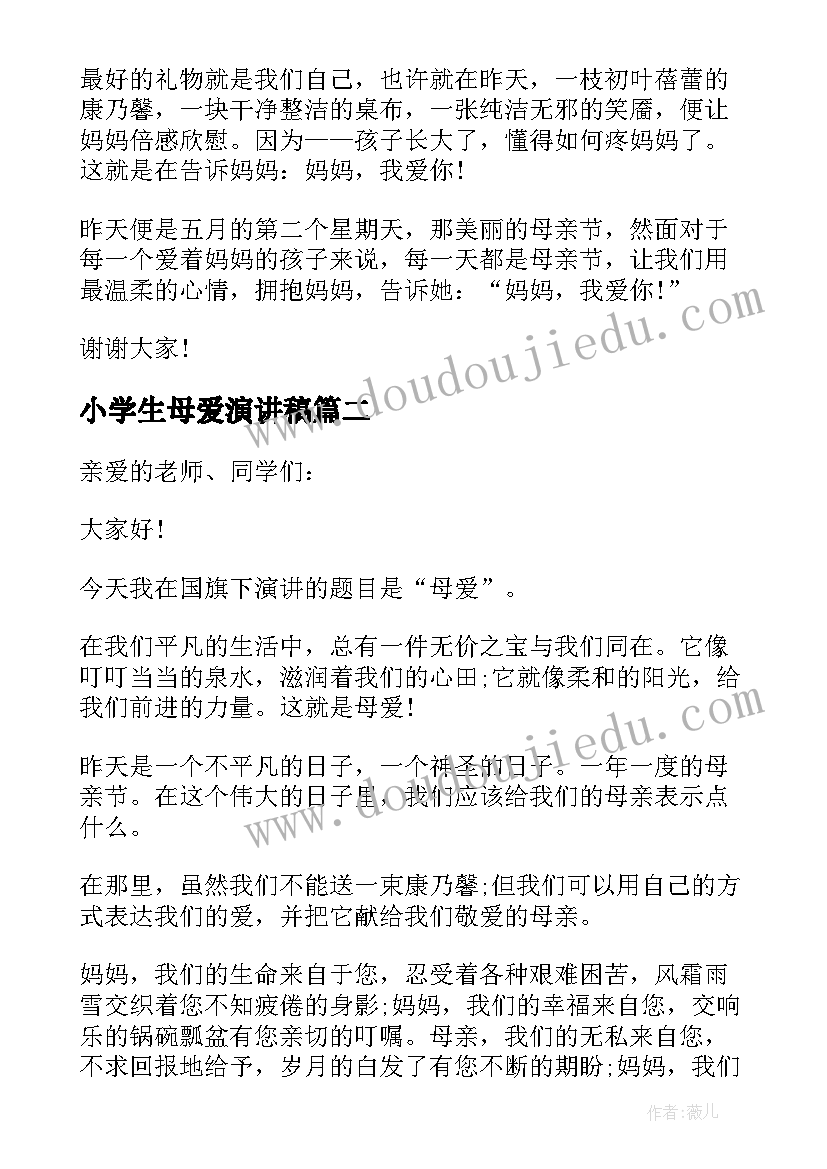 2023年小学生母爱演讲稿(优秀5篇)