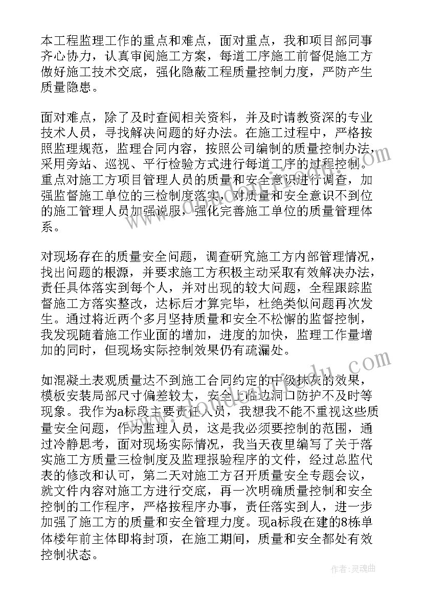 2023年水利项目监理工作总结 工程监理员年终工作总结(模板7篇)