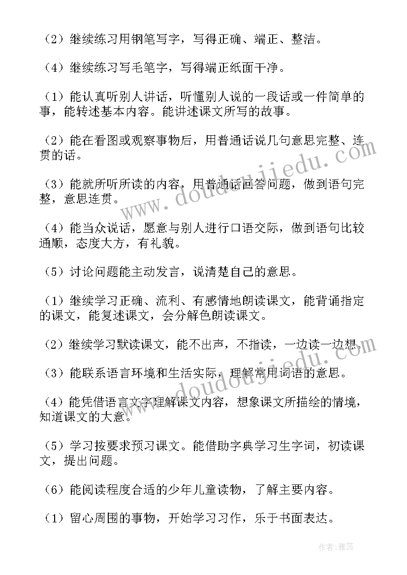 最新四年级语文阅读教学计划表(精选7篇)