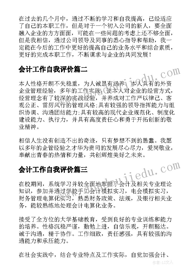 2023年会计工作自我评价 会计工作人员自我评价(大全5篇)