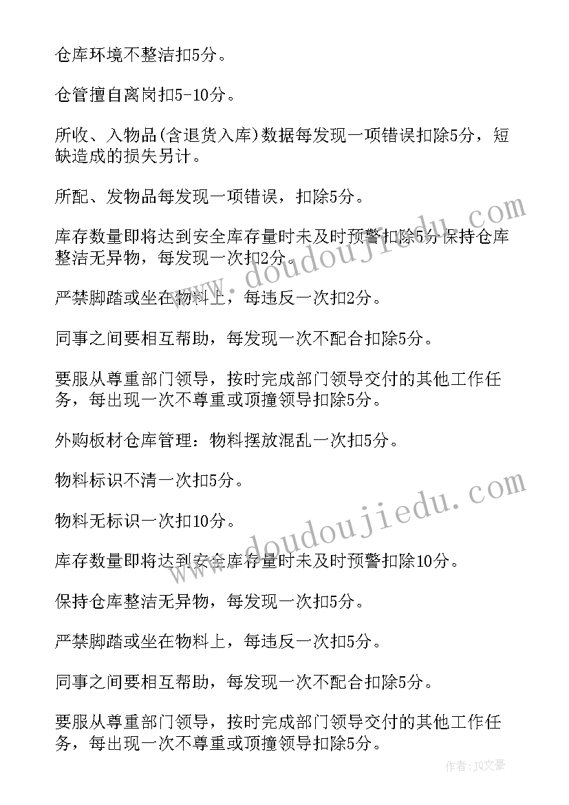 2023年仓库绩效考核表格 部门绩效考核管理方案(大全5篇)