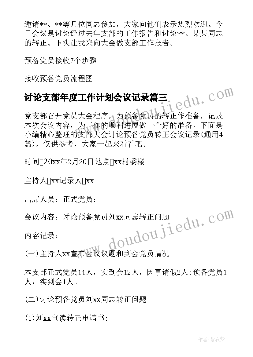 讨论支部年度工作计划会议记录(大全5篇)