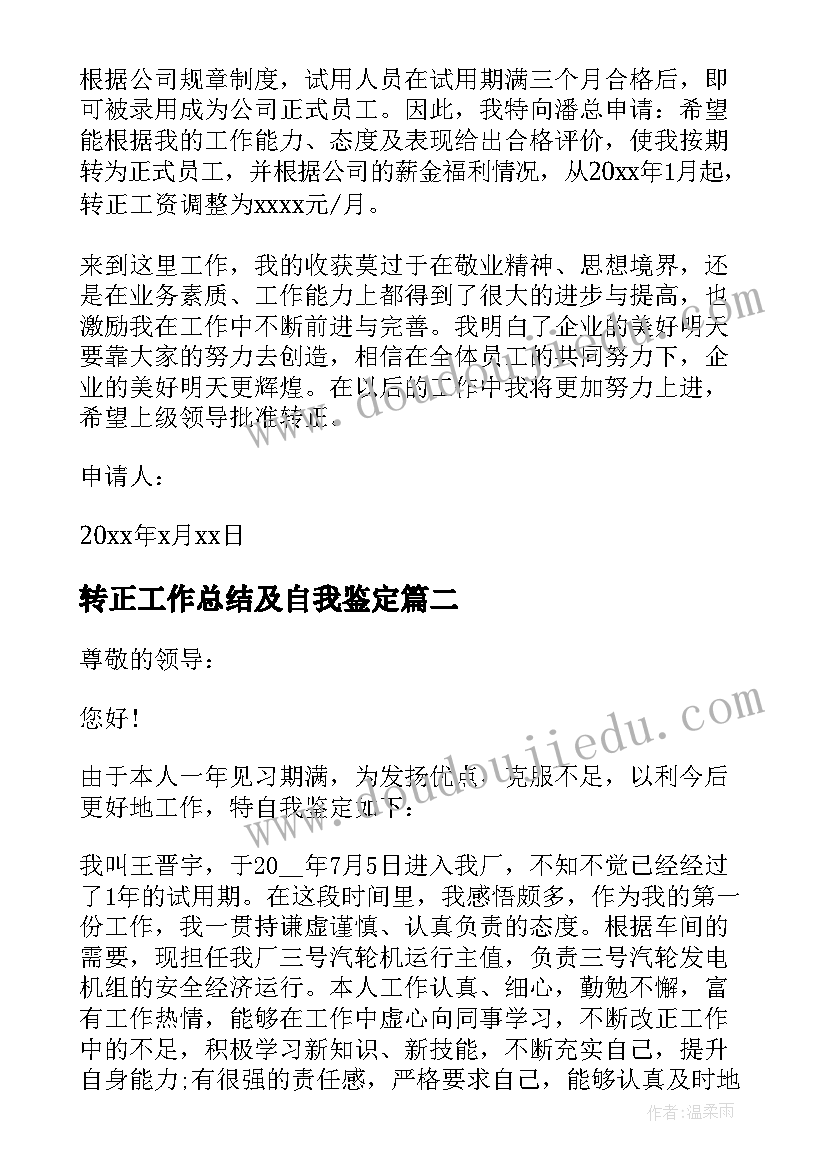 2023年转正工作总结及自我鉴定(通用5篇)