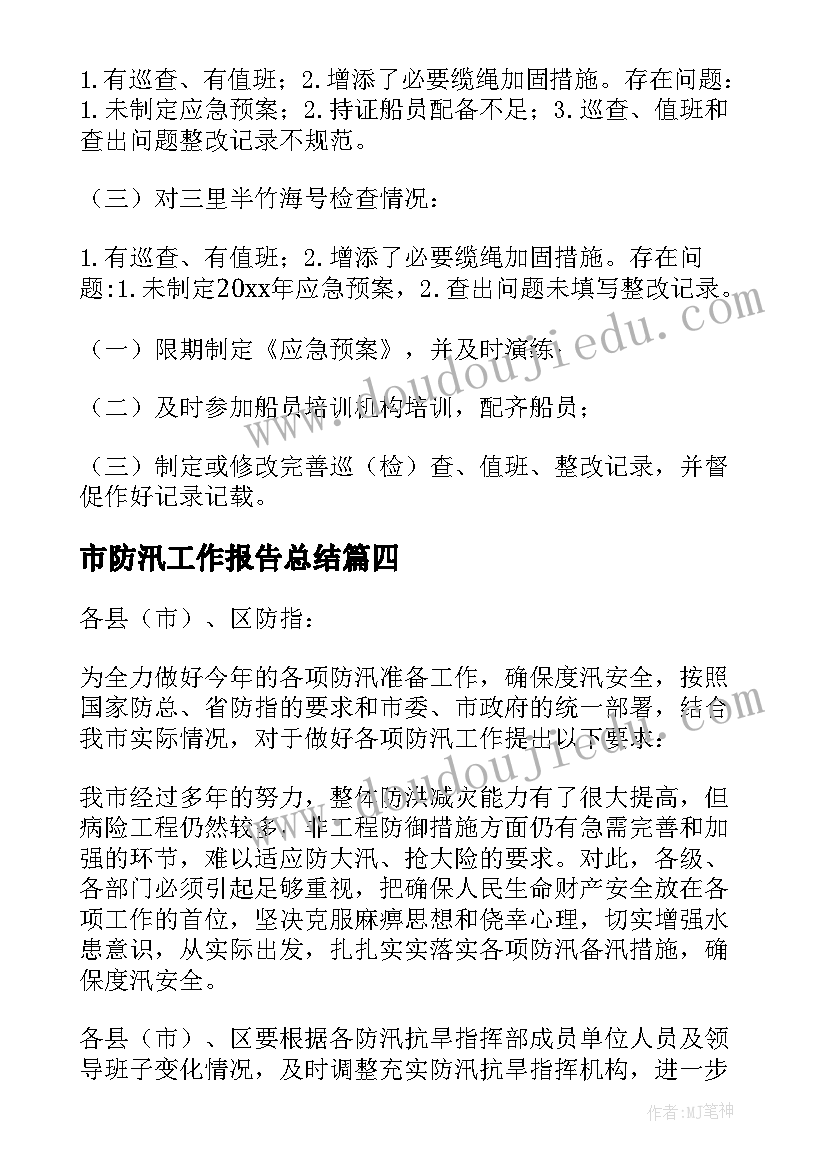 最新市防汛工作报告总结(优秀5篇)