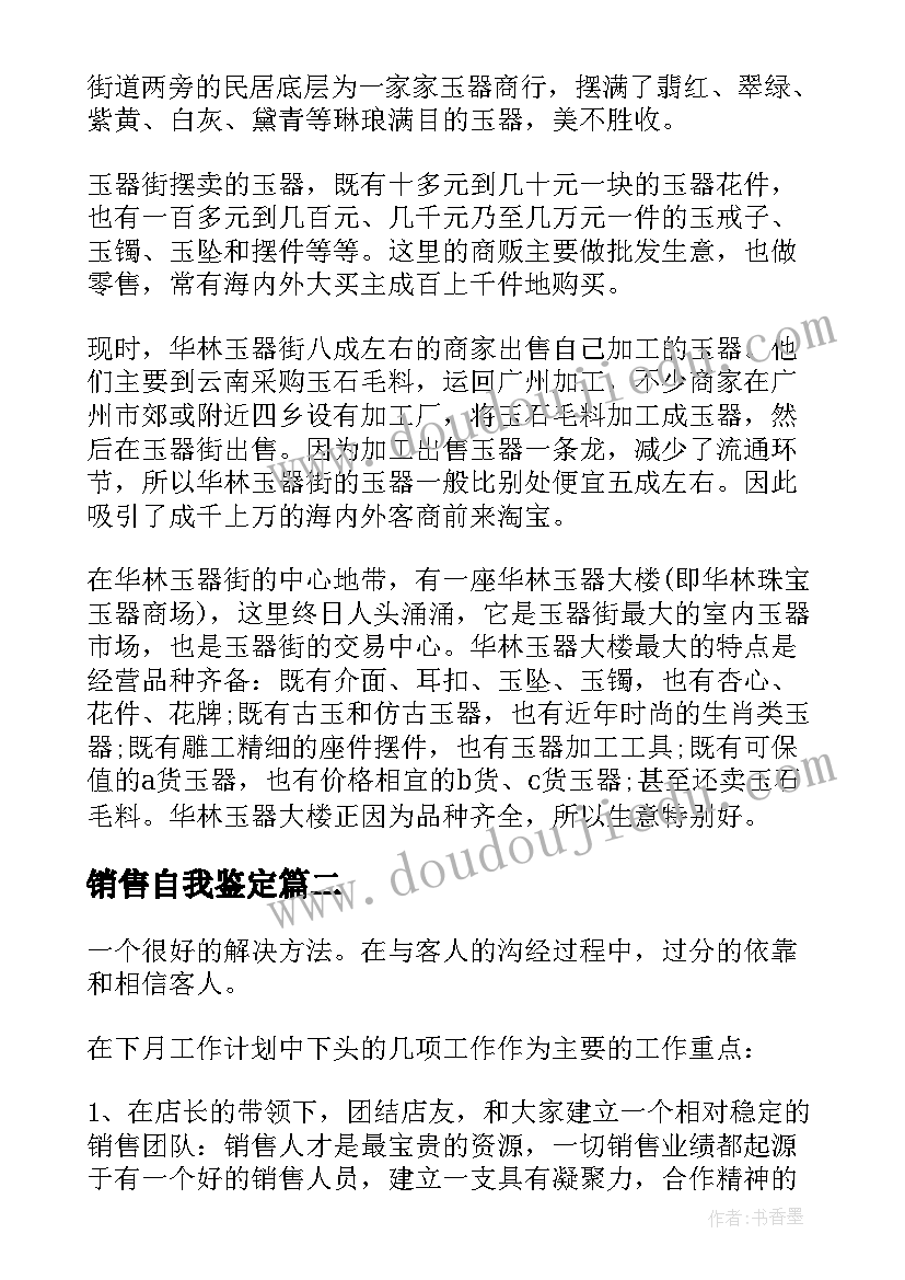 2023年销售自我鉴定(精选7篇)