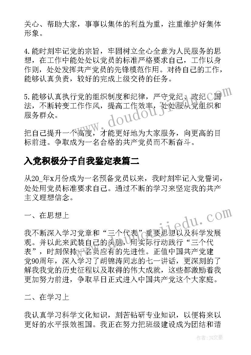 入党积极分子自我鉴定表 入党积极分子个人自我鉴定(模板8篇)