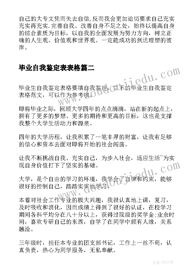 最新毕业自我鉴定表表格(优质5篇)