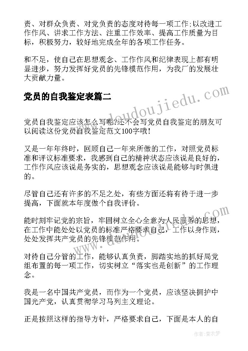 2023年党员的自我鉴定表(优质8篇)