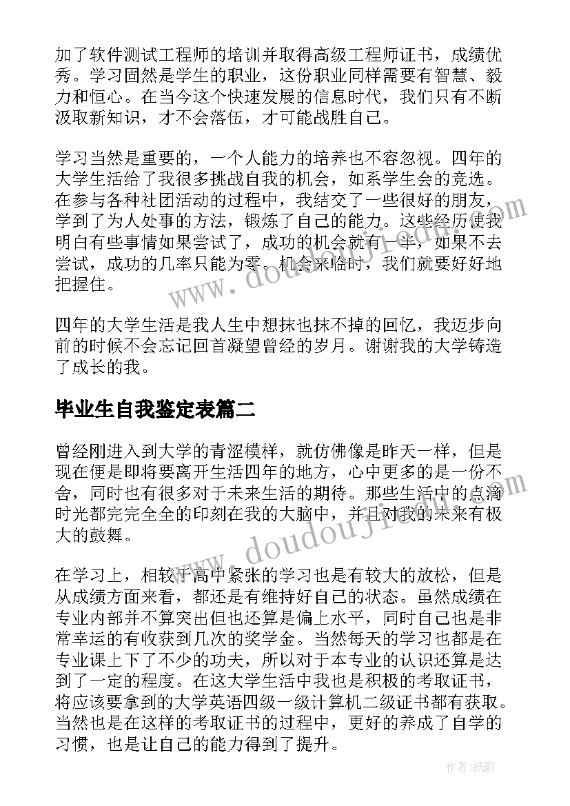 最新毕业生自我鉴定表 毕业生写自我鉴定大学毕业生自我鉴定(优秀9篇)