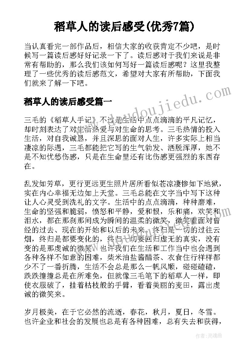 稻草人的读后感受(优秀7篇)