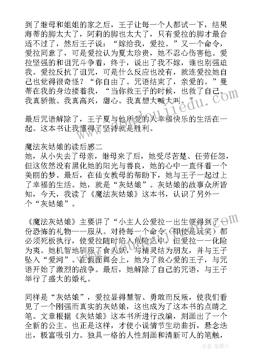 2023年魔法灰姑娘读后感(通用5篇)