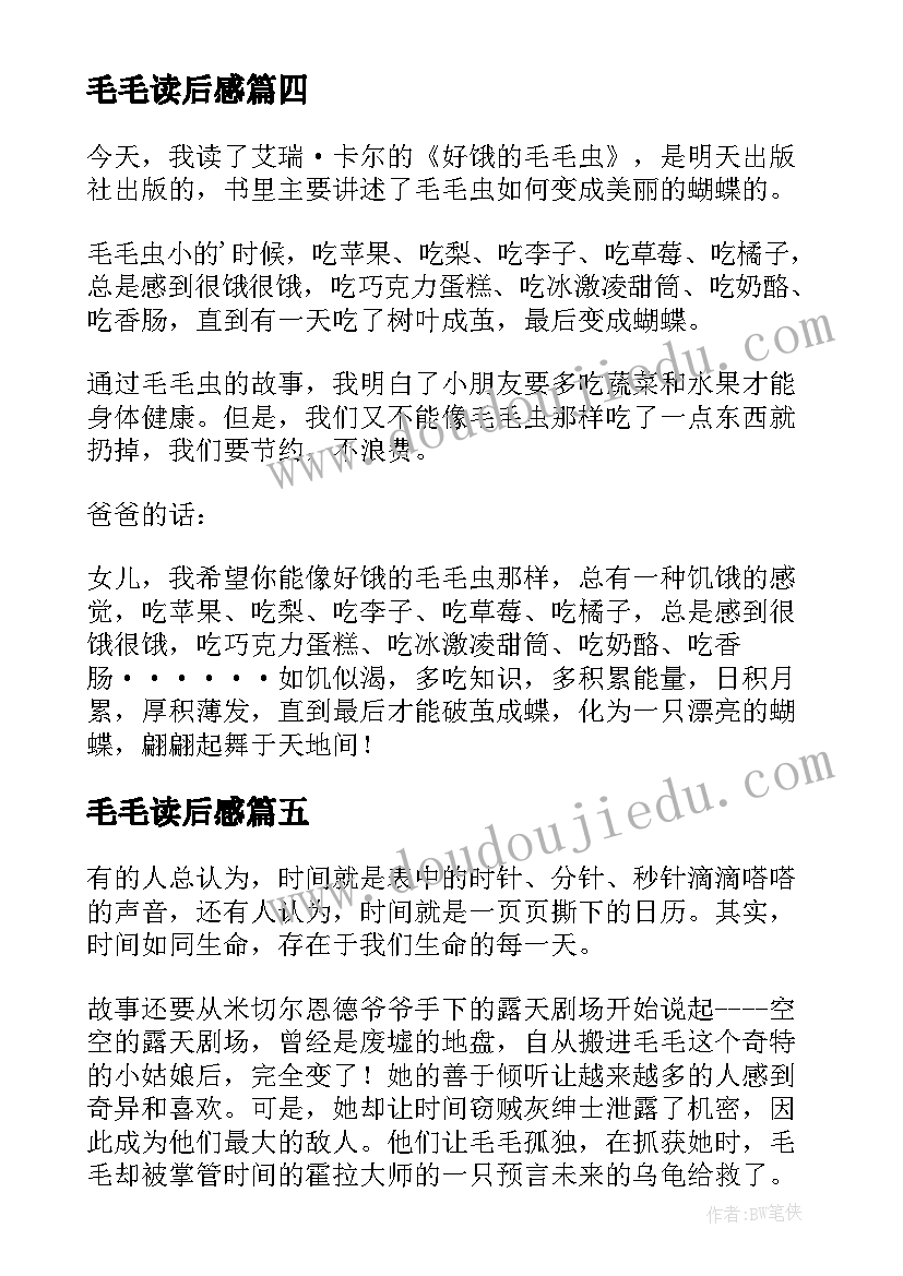 毛毛读后感(通用8篇)