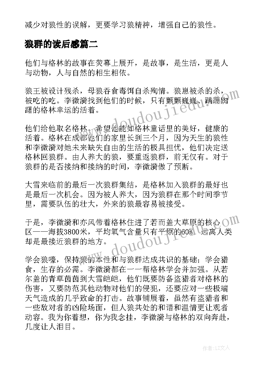 2023年狼群的读后感(精选8篇)