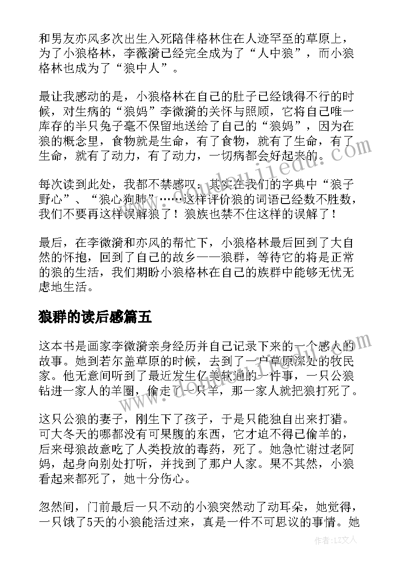 2023年狼群的读后感(精选8篇)