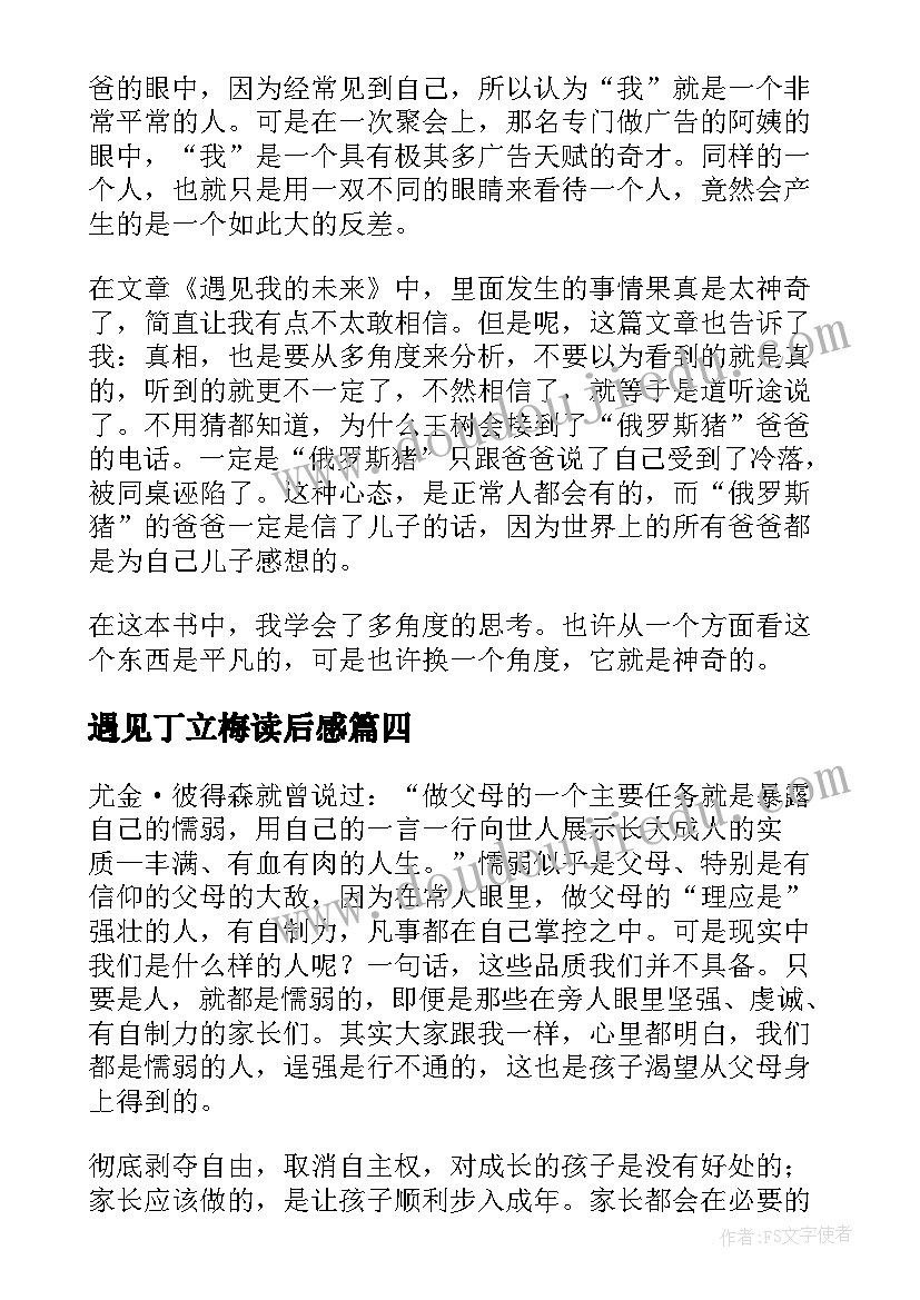 遇见丁立梅读后感(模板5篇)