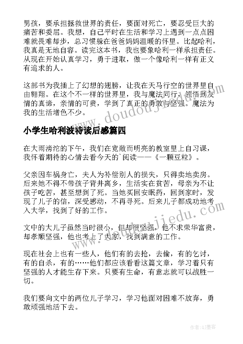 2023年小学生哈利波特读后感 六年级哈利波特读后感(通用7篇)