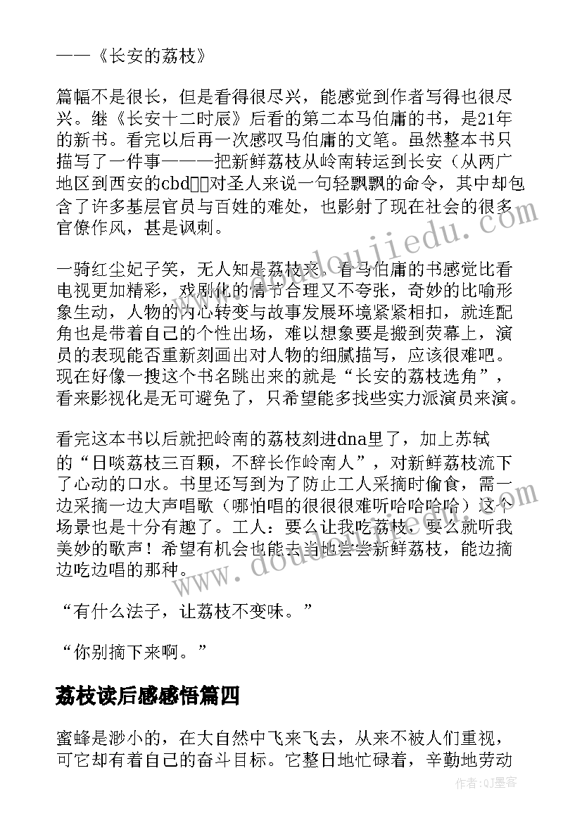 2023年荔枝读后感感悟(汇总5篇)