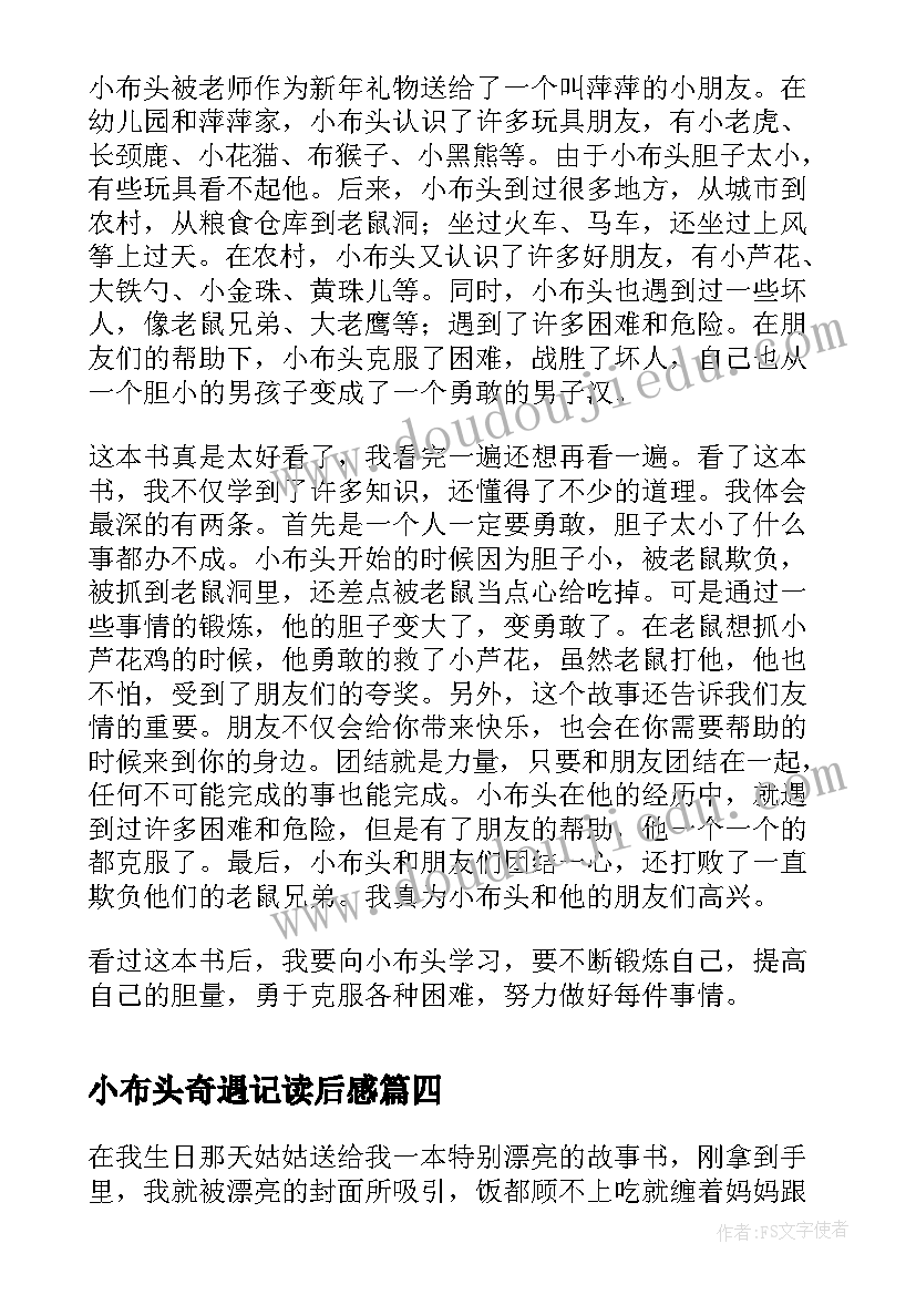 2023年小布头奇遇记读后感(精选5篇)