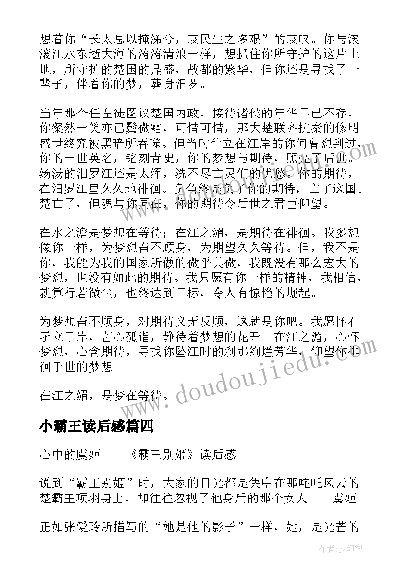 2023年小霸王读后感(汇总5篇)