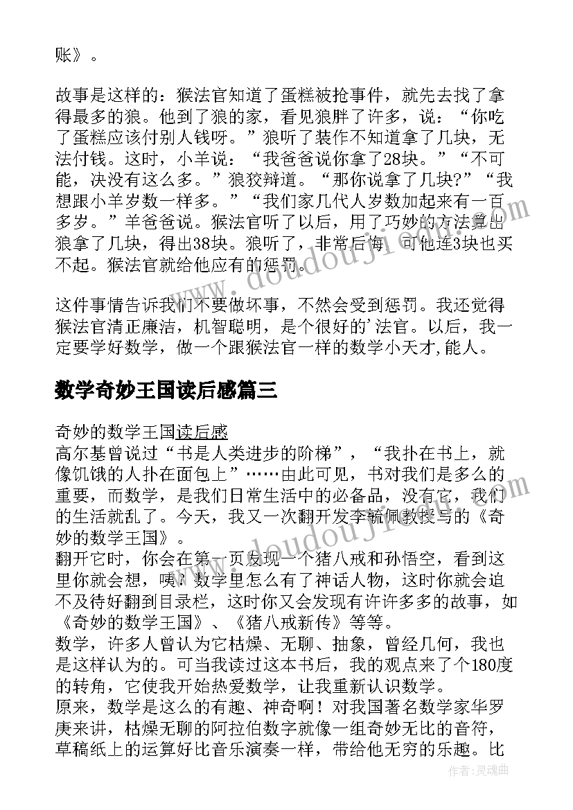 数学奇妙王国读后感(实用5篇)