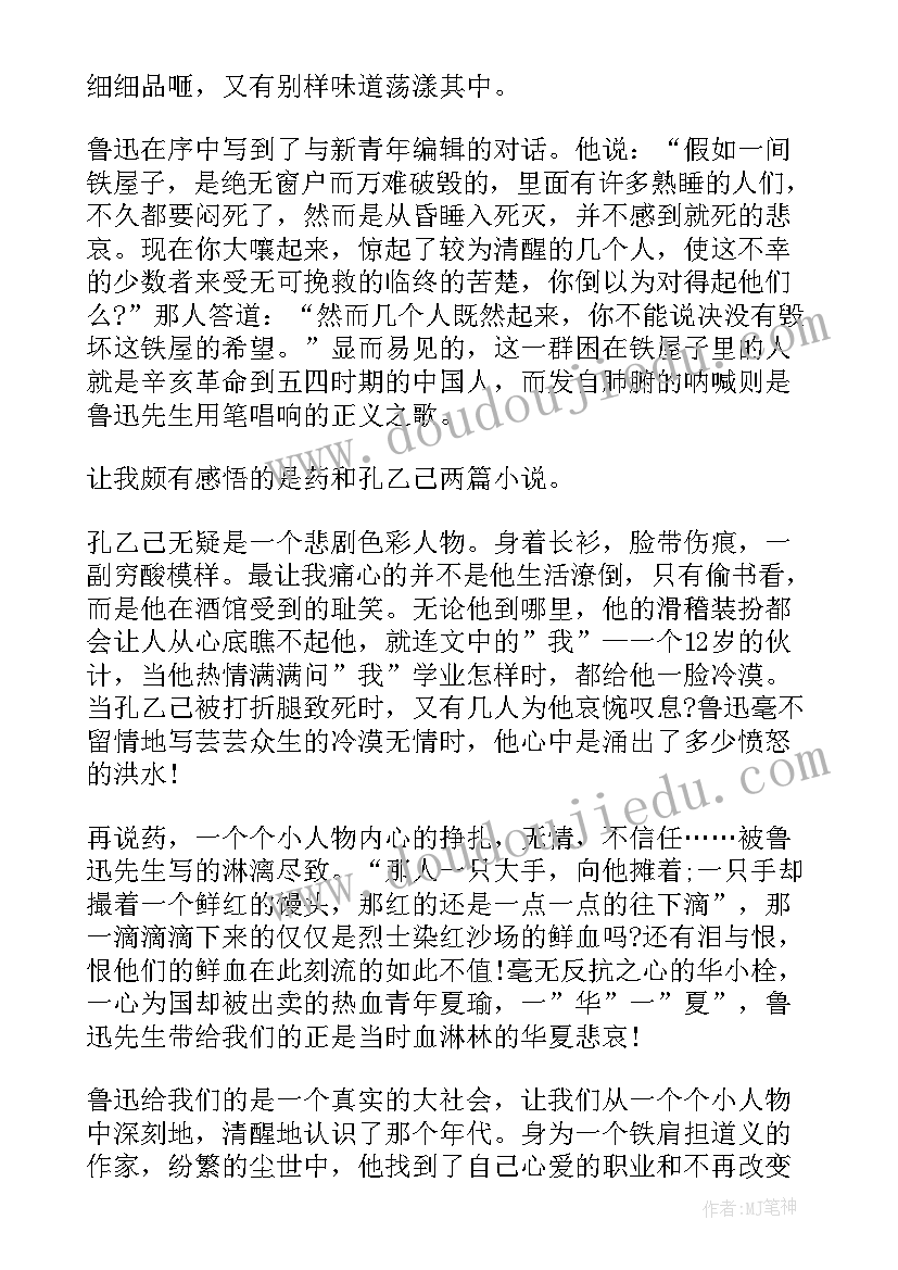 呐喊读后体会和感悟(实用8篇)