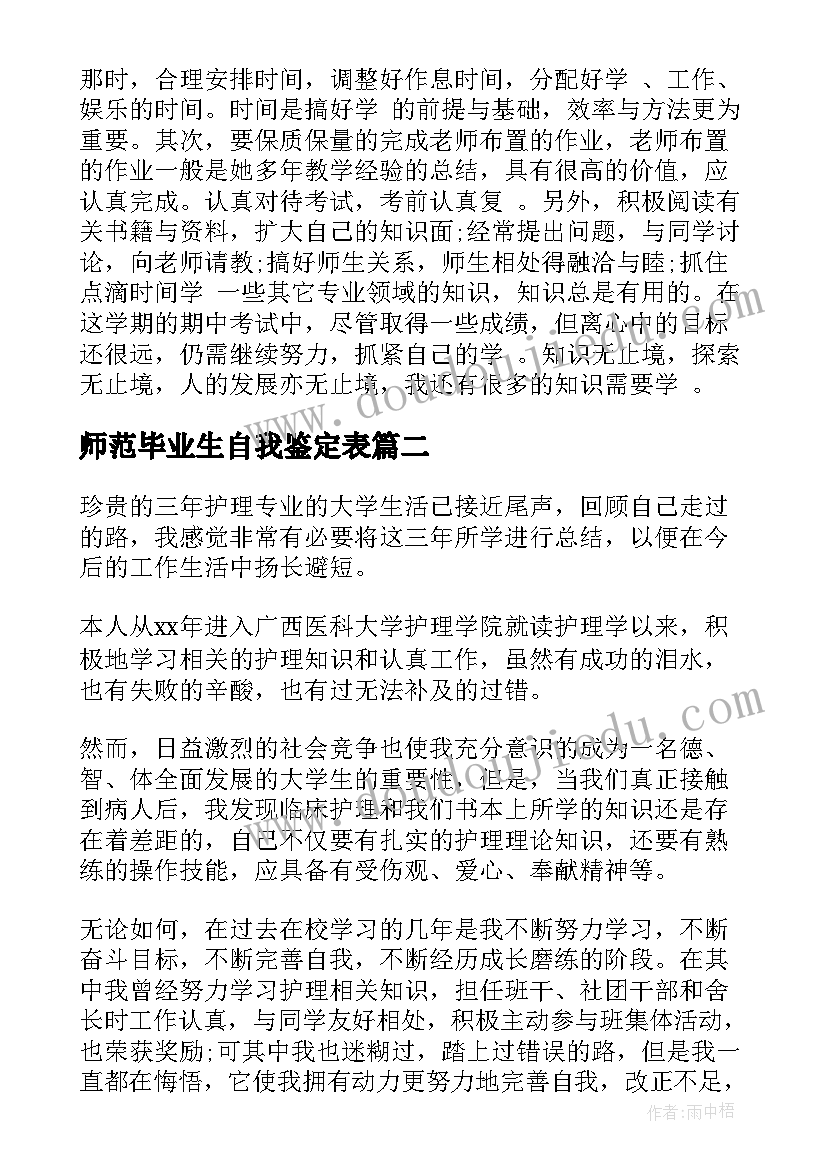 最新师范毕业生自我鉴定表(大全8篇)