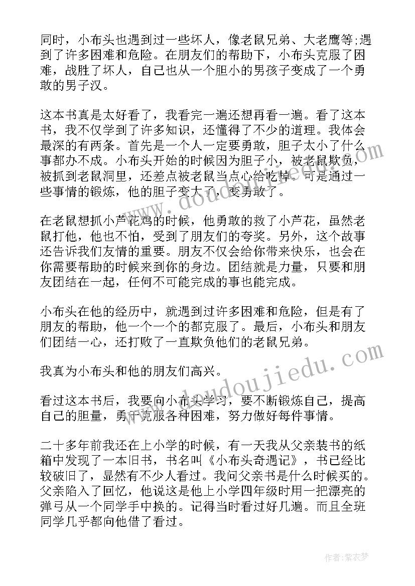 2023年小布头奇遇记读后感(汇总7篇)