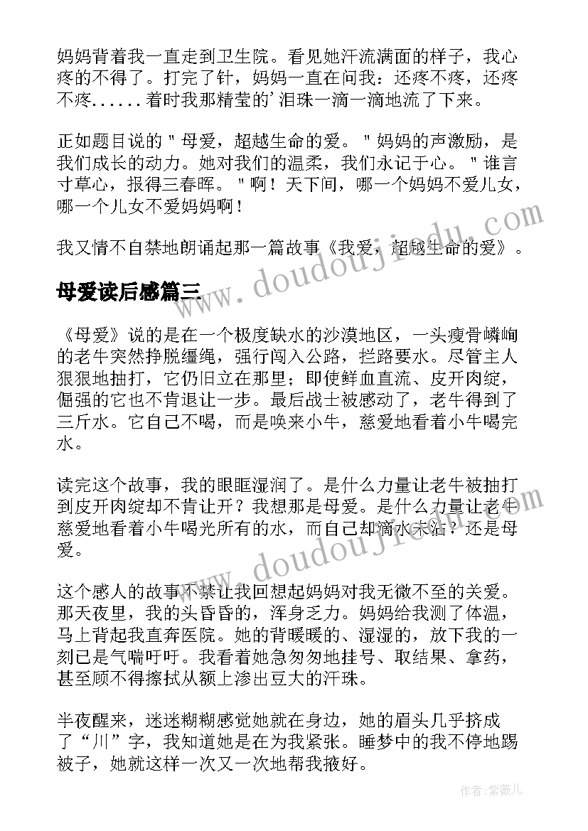 母爱读后感(实用5篇)