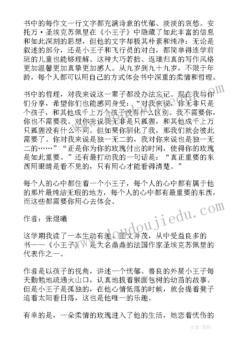 2023年六年级小王子读后感(汇总5篇)