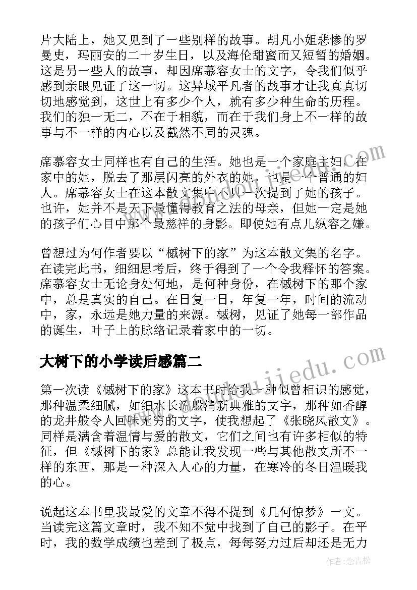 大树下的小学读后感(实用5篇)