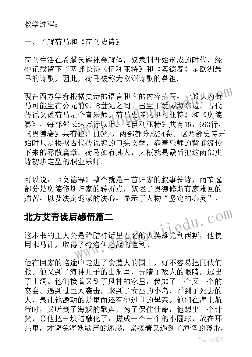 2023年北方艾青读后感悟 北方的奥德赛读后感(优秀5篇)