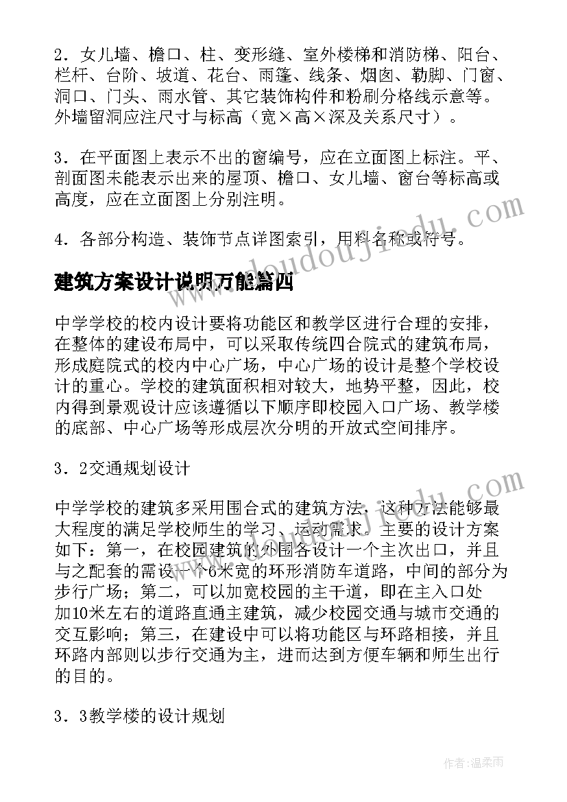 2023年建筑方案设计说明万能 建筑设计指导建筑方案设计(优质5篇)