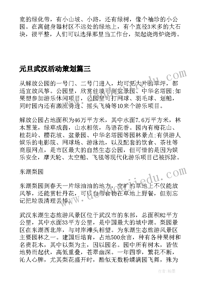 最新元旦武汉活动策划(优秀5篇)