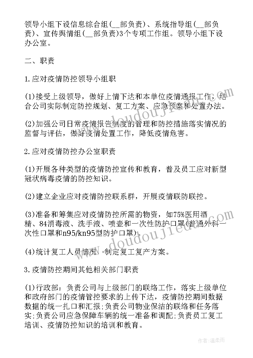 最新复工复产防疫方案 酒店复工疫情防控工作方案(模板6篇)