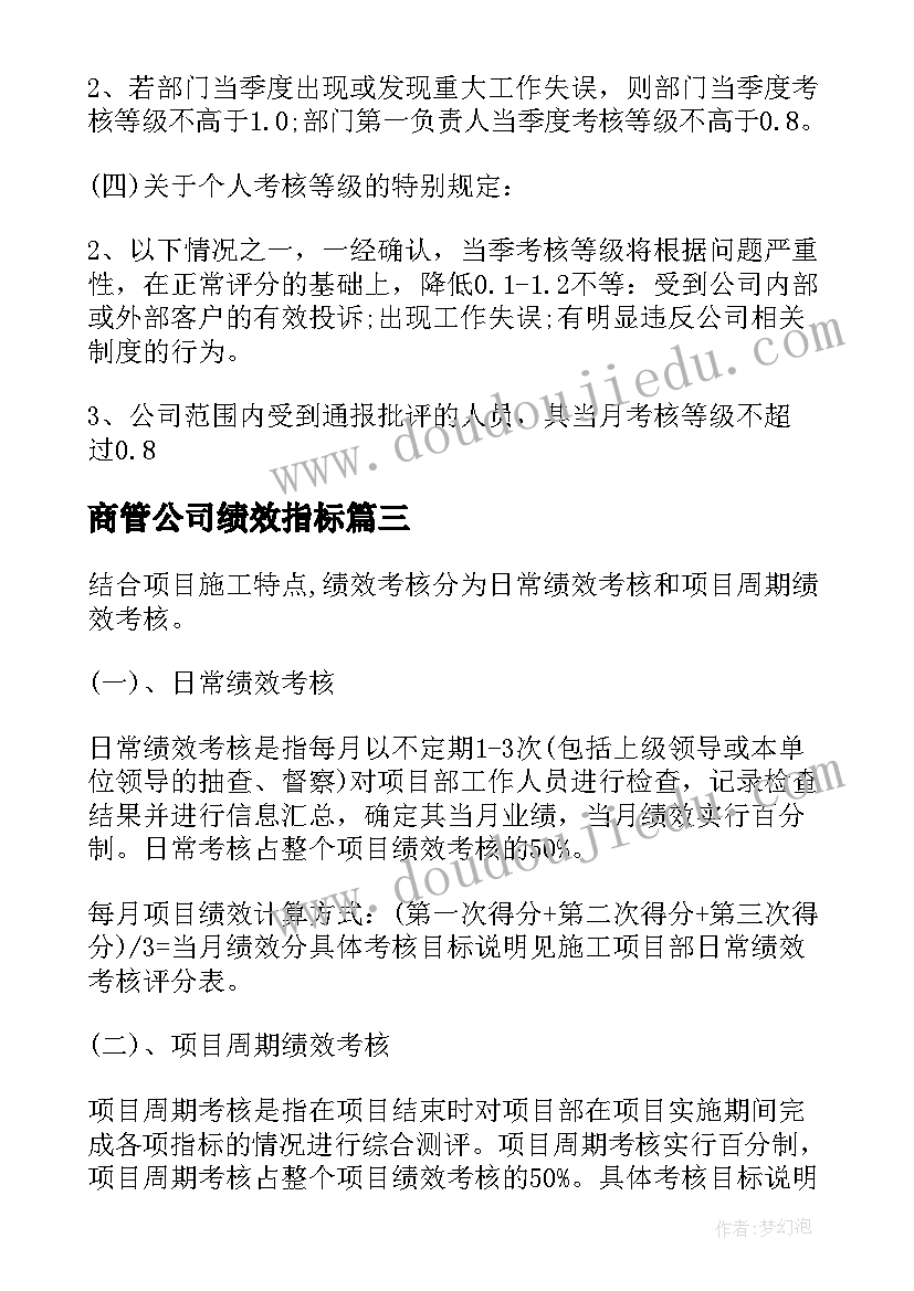 2023年商管公司绩效指标 公司员工绩效考核方案(精选10篇)